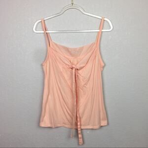 NEW YORK & CO 40% Modal Peach Tie Front Tank
